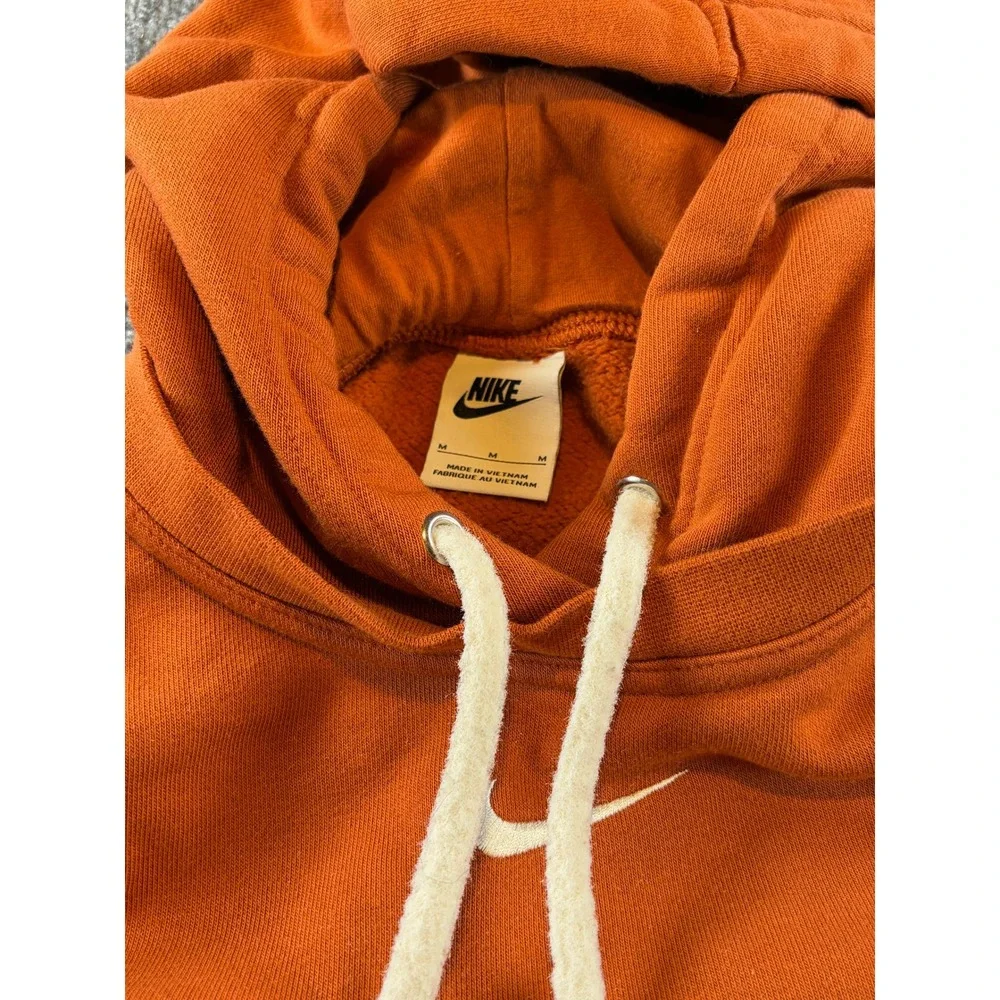 Nike Womens Essential Cropped Hoodie Burnt Orange Fleece Sweatshirt Medium 0372